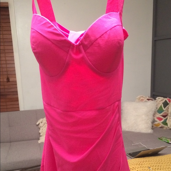 Esther Boutique hot pink mini dress sz 4 NWT - Picture 3 of 7